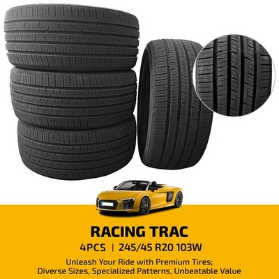 RACING UHP 245/45ZR20 103W Tires Set of 4 7.4mm 420AA Fits 2020