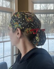 Teenage mutant ninja turtles ponytail scrub surgical surgery hat OR cap womens