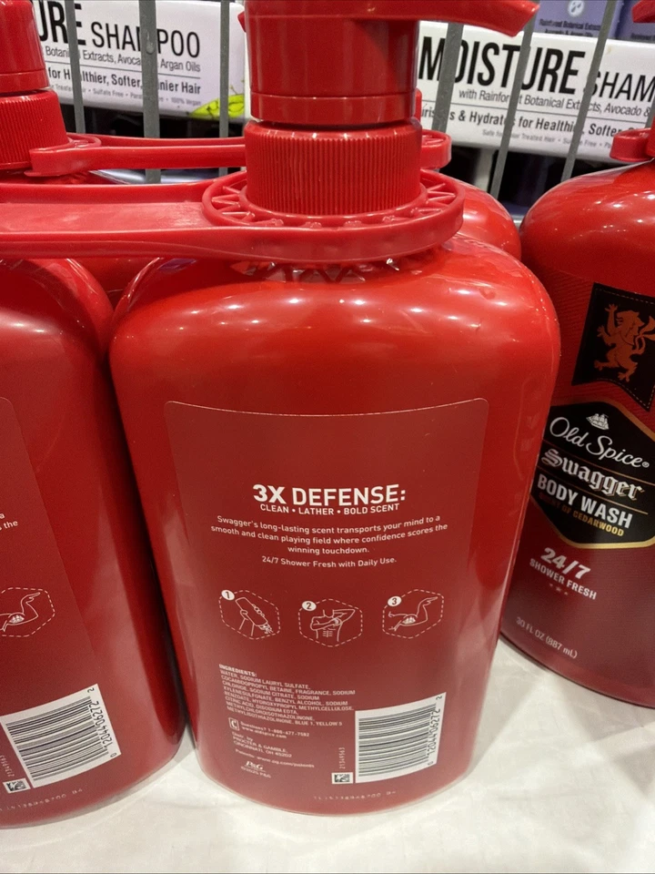 Old Spice Swagger Body Wash 33.4 液量盎司泵 4 包雪松淋浴新鲜 — 第 4/4 张图片