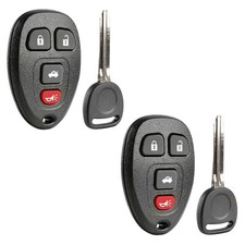 2 New Replacement Keyless Entry Remote Car Fob for 15252034 w/ 2 Chip Plus Keys
