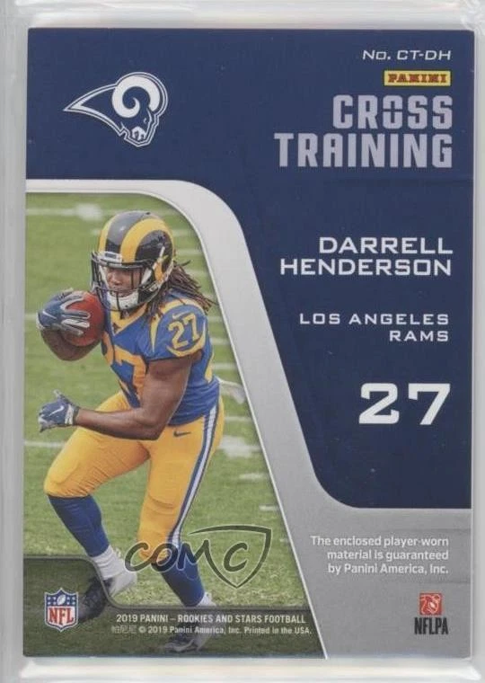 2019 Panini Rookies & Stars Cross Training /180 Darrell Henderson #CT-DH RC - Image 2 of 2