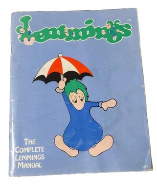 The Complete Lemmings Manual - Psygnosis color vintage game booklet w/disc *read