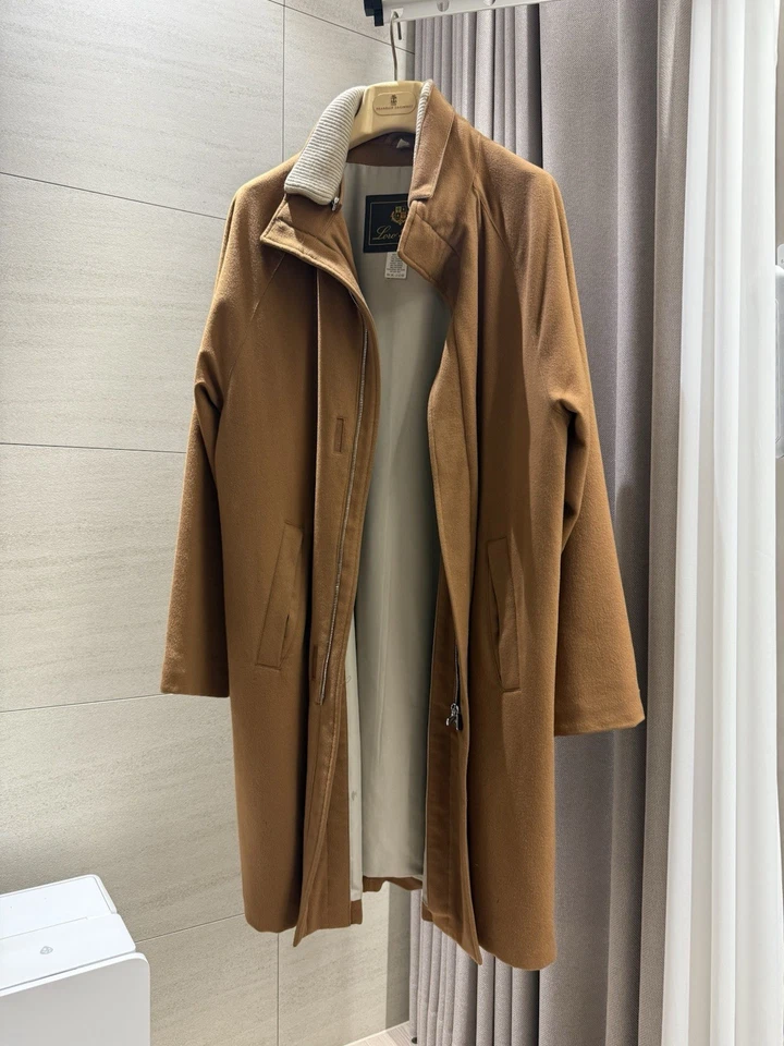 Abrigo Loro Piana Marrón Cachemira Icer Talla Grande Foto 3 de 4