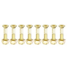 8pcs Skateboard Hardware Kit 1" Carbon Steel 8.8 Mounting Screws Nuts Golden