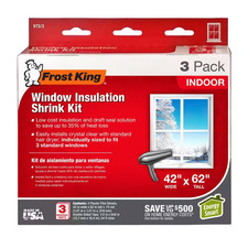 Clear Window Insulation Film Kit For 3 Windows Easy Heat Shrink Installation