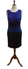 Calvin Klein Pencil Dress  Women Size 10 Purple Teal Black Sleeveless Work Party