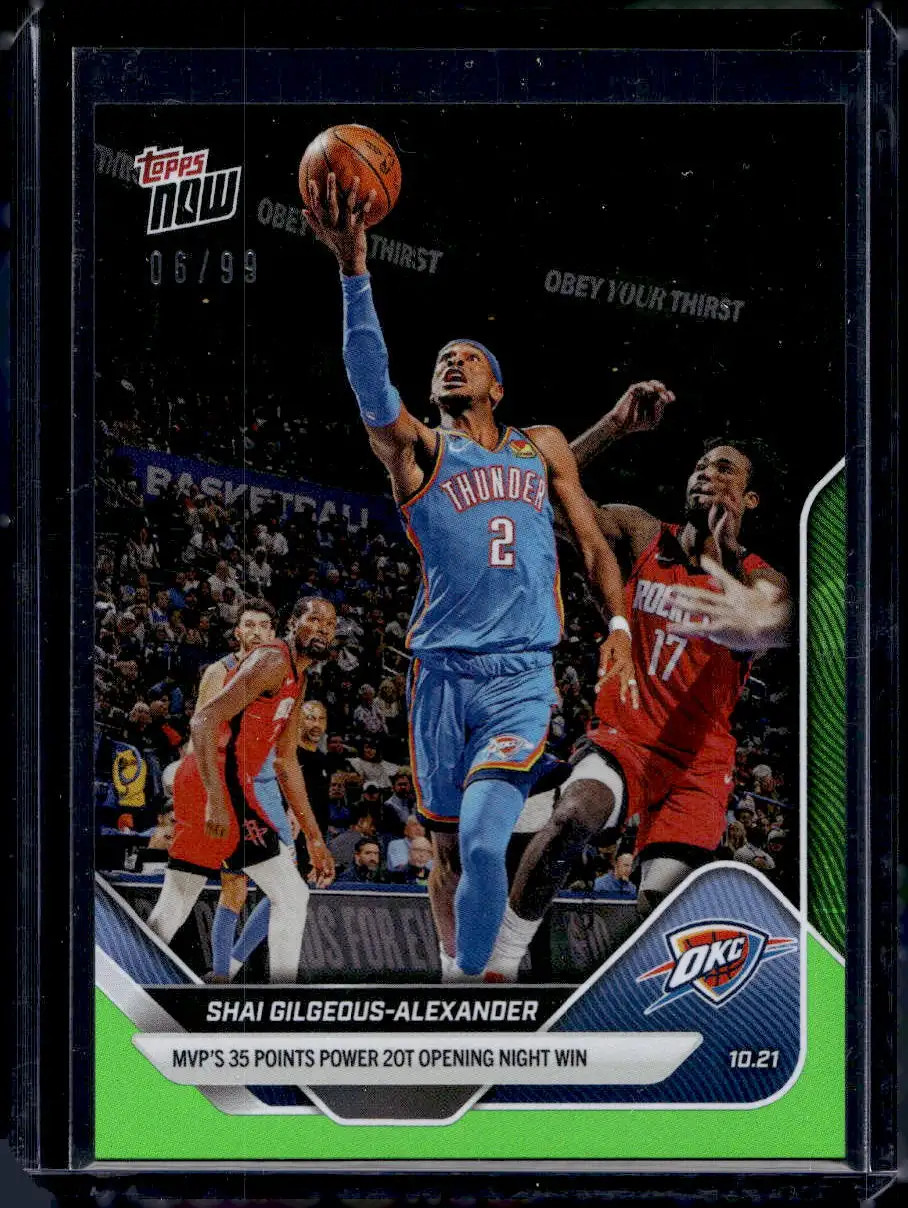 2025-26 Topps Now NBA #1 Shai Gilgeous-Alexander Green Foil #d /99