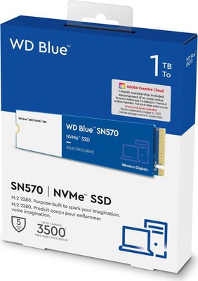 WD BLUE SN570 1TB NVME SSD INTERNAL PCIe M.2 2280 WDS100T3B0C NEW