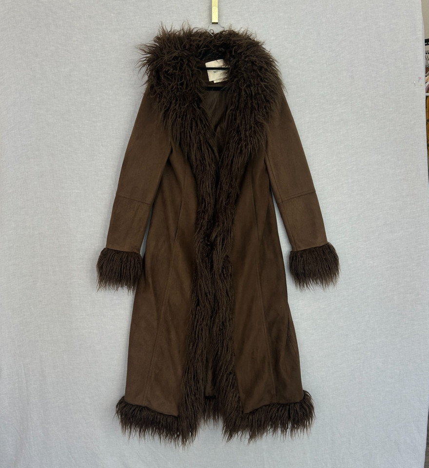 Urban Outfitters RARE Britney Afghan Coat Penny Lane Long Jacket Medium Fur Y2K
