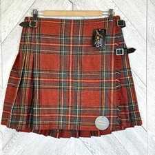 Glen Appin Scotland Royal Stewart Tartan Plaid Skirt 100 Wool Womens US Size 8