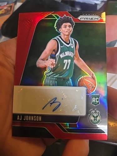 2024-25 AJ JOHNSON AUTO PANINI PRIZM RED ROOKIE RC AUTOGRAPHS #rd 73/99