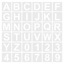 Lot de 36 pochoirs de lettres et de chiffres de 3 pouces, réutilisables, en p...