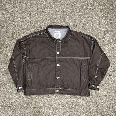 Estudio Niksen Denim In Stitch Jacket Brown Button Mens Boxy Trucker