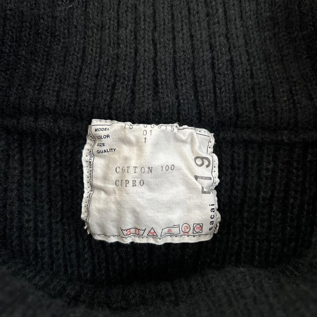 sacai 2013 gilet in maglia collo alto con corsetto vestito nero