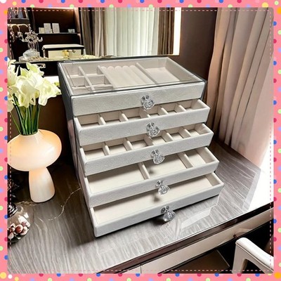 New 5 Layer Velvet Jewelry Organizer Drawer Box Display for Earrings/ Bracelet