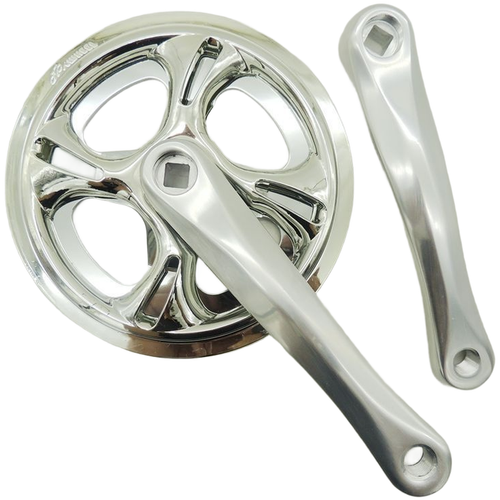 42 Tooth 175mm Crankset for Folding Bicycles Aluminum Silver Chainring ...