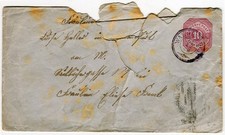 Briefumschlag der W&uuml;rttembergischen Post - gelaufen