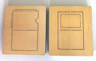 2 Accucut Steel Rule Wood Dies 41459 LOVE NOTE #2 & 41460 LOVE NOTE ENVELOPE
