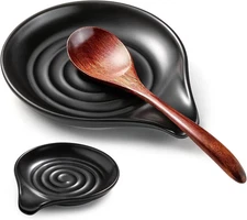 Spoon Rest for Stove Top, 6.1" Large Ceramic Spoon Holder for Kitchen Counter De