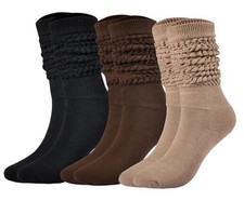 Women Slouch Socks Thick Boot Socks Soft Extra Long 5-10 3 Pairs, Mixcolor B