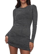 Good America GDK0271 Embellished Bodycon Dress SZ M ($385) Black