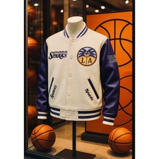 WNBA LOS ANGELES SPARKS Retro Classics Wool Varsity Jacket Men's size Large. 