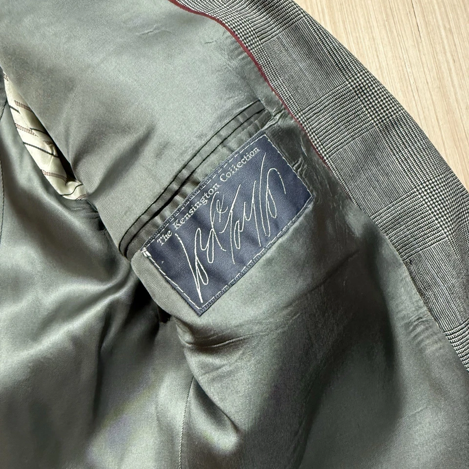 Lord & Taylor Bill Blass Black White Prince Of Wales Suit Jacket 46 Pants 42x31 - Image 4 of 4