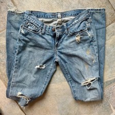 Abercrombie  Fitch Y2K 2000s Blue Distressed Vintage Boyfriend Jeans Mid Wash 2