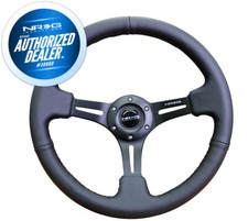 New Nrg Deep Dish Steering Wheel 350mm Black Leather Black Stitch Rst-018r New Nrg Deep Dish Steering Wheel 350mm Black Leather Black Stitch Rst-018r