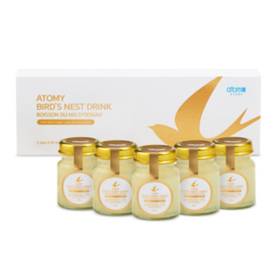Atomy Bird's Nest Drink w Rock Sugar Genuine Edible Rich 5 Jars x 45ml ea NEW
