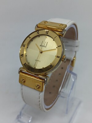 Vintage Dunhill Overseas 2035-15 Women's 30mm Gold Tone  Quartz Watch