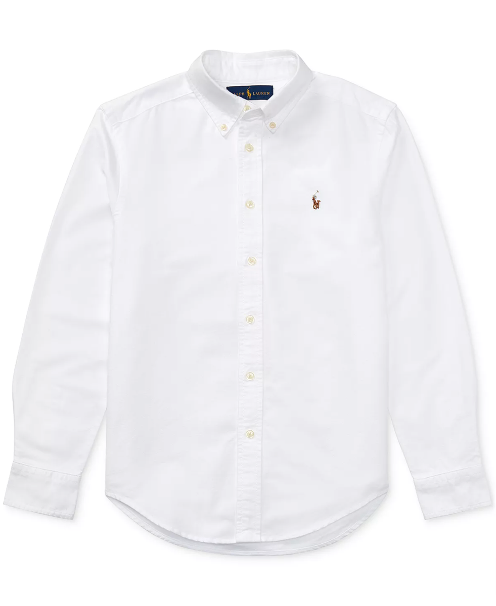 ෆ NEW ෆ Polo Ralph Lauren Boys Cotton Oxford Shirt White - S