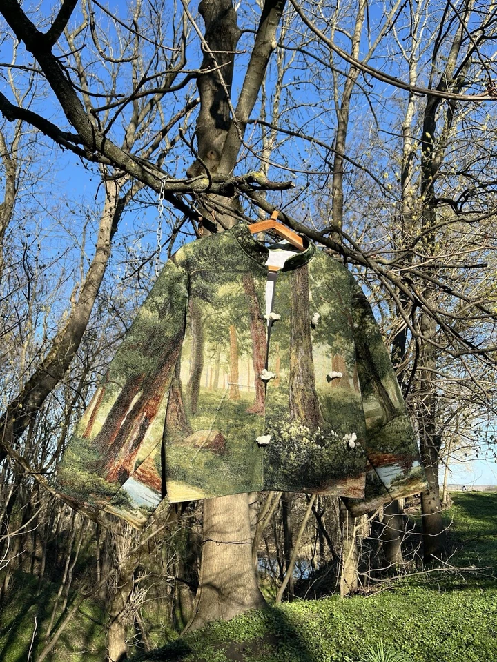 Jaqueta masculina grande japonesa desgastada feita à mão - Imagem 3 de 4