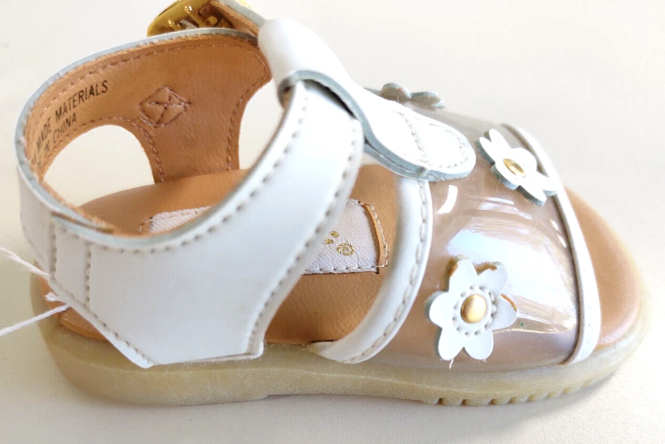 Vtg? NWT Gerber Baby/Toddler Sandals-Flex Support System ~White~Sz 2~Buckle - Image 4 of 4