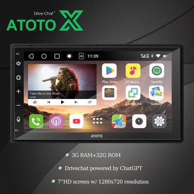 ATOTO 7'' Radio For VW Double-DIN Carplay Wireless Stereo Head Unit w/ F+R CAMERA
