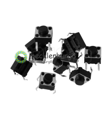 100Pcs/Set Black Tactile Push Button Switch Tact Switch 6X6X5mm 4-pin DIP
