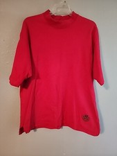 VIntage HANES OTHER WEAR Red 100 Cotton Boxy Shirt Unisex Sz L 90's USA