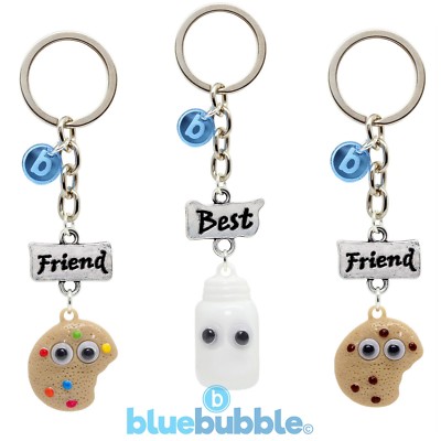 Bluebubble BFF Schlüsselanhänger Set süß Googly Eyes Kitsch Kawaii Retro Funky Spaß Essen 