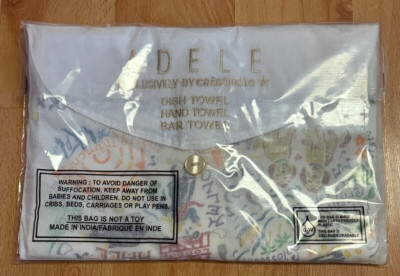 ADELE IN MUNICH GERMANY 2024 OFFICIAL CATSTUDIO DISH TOWEL HAND BAR RARE NEW