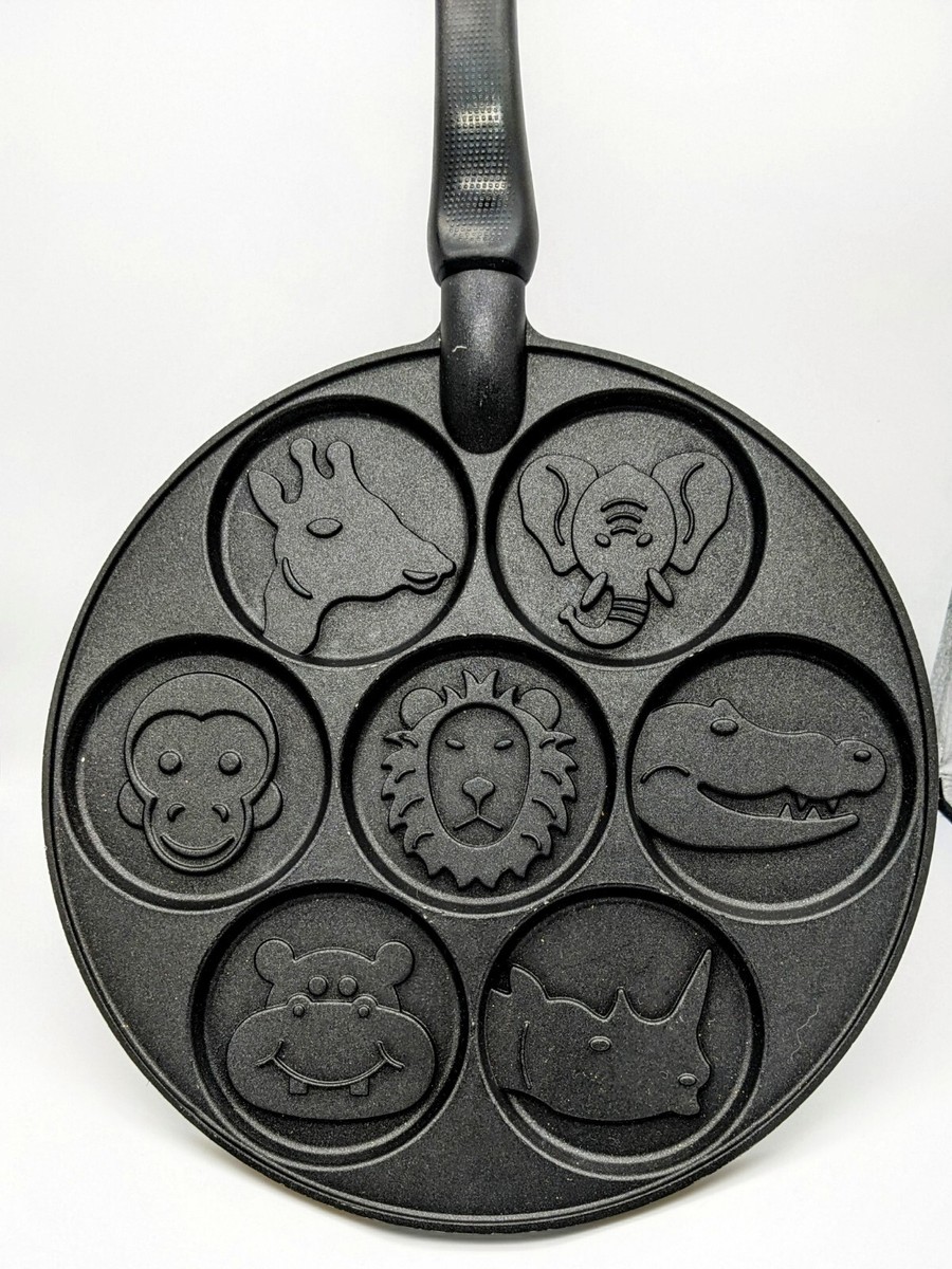 Nordic Ware USA Zoo Animal Faces Pancake Griddle Pan Heavy Cast