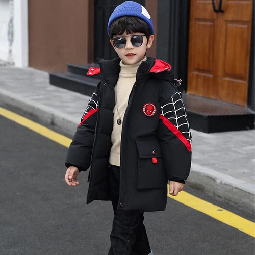Kids Boys Spiderman Hooded Puffer Jacket Winter Toddler Coat Parka Outerwear UK% - Picture 12 of 21