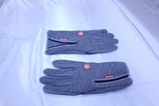 Gloves Fleece Lined Zipper at Top Grey with Grip Size Large Women's