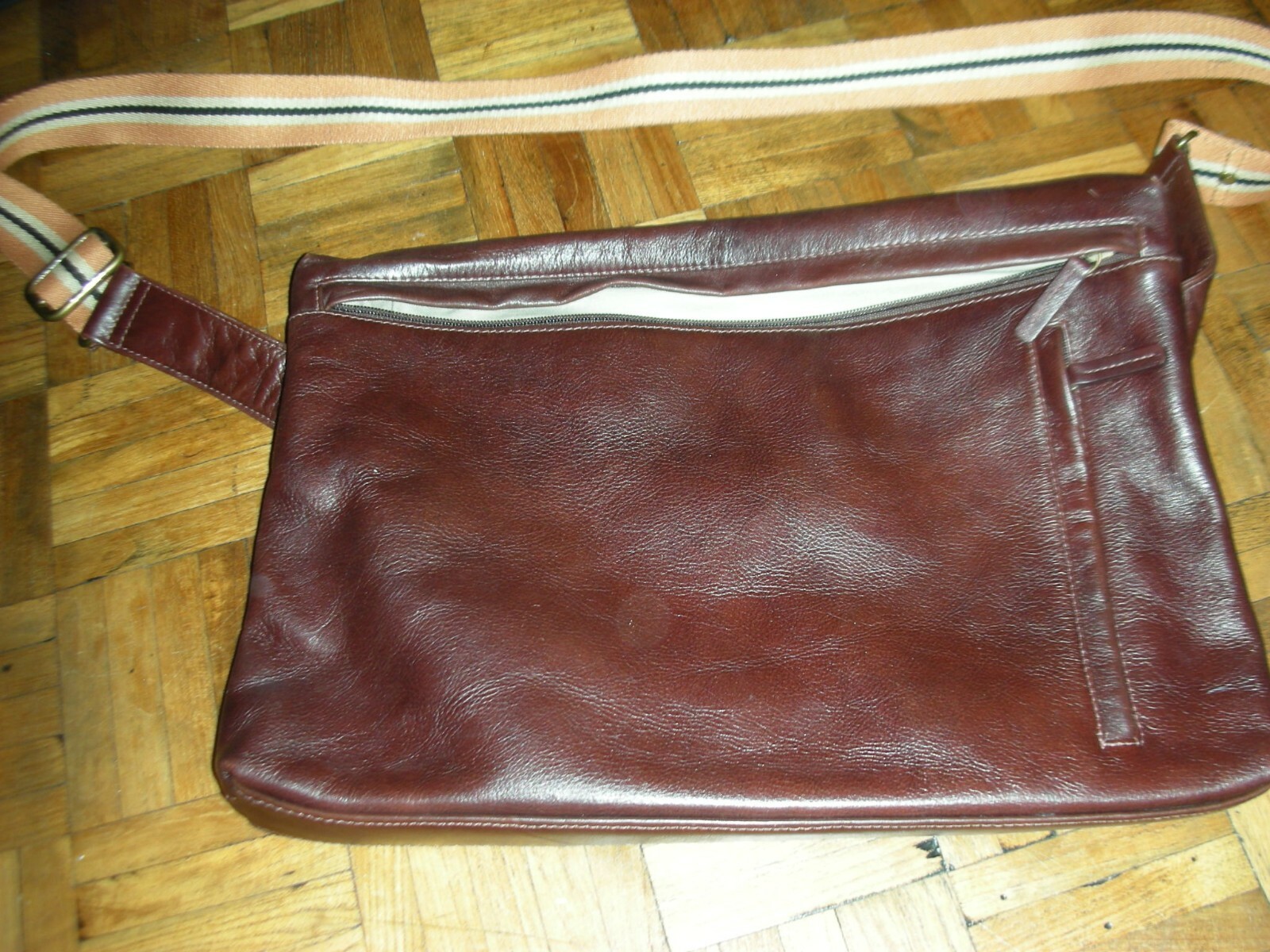 Hidesign Radley brown leather messenger bag stripe we… Gem