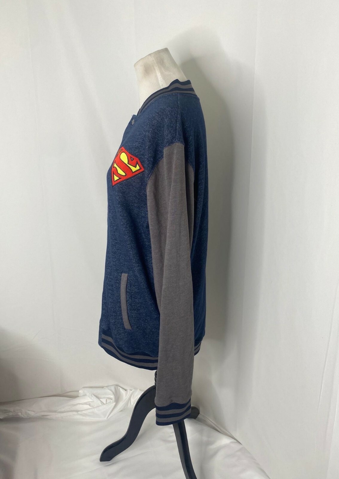 DC Comics Superman Varsity Button Up Sweatshirt M… - image 6