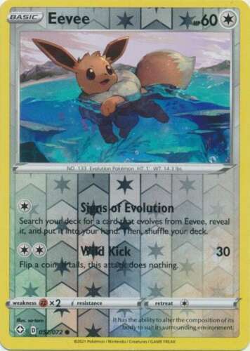 Pokemon - Eevee - 052/072 - Reverse Holo - Shining Fates - NM/M