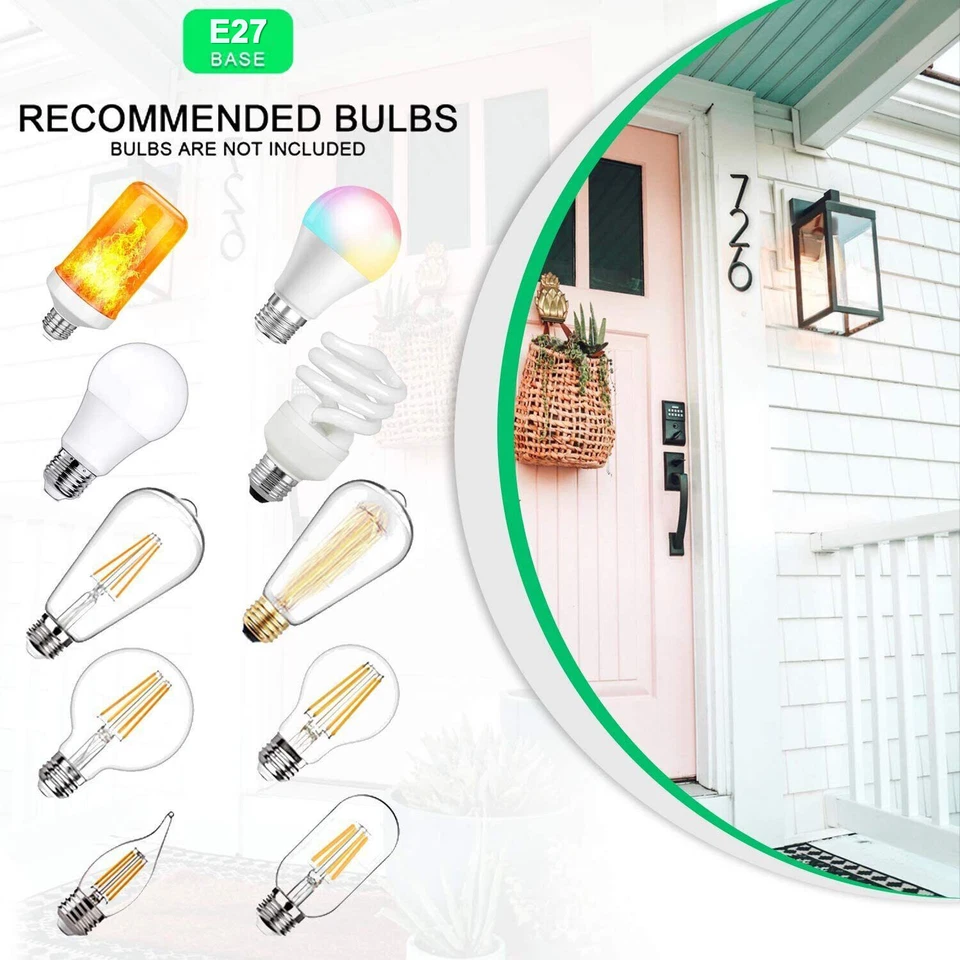 Außenleuchte Wandleuchte Wandlampe Außenlampe Hängend E27 IP44 Wasserdichte - Bild 2 von 4