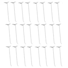 10" Slatwall Hook Panel Display Hooks, 1/4" Thickness Metal, White - PACK 24