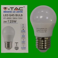 1X 3W (=25W) V-TAC Led Golf G45 Runde 2700K Warmweiß GlüHbirne, Es, E27 Lampe