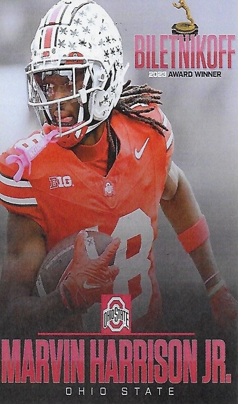2023 OHIO STATE MARVIN HARRISON JR BILETNIKOFF AWARD WINNER ARIZONA CARDINALS RC