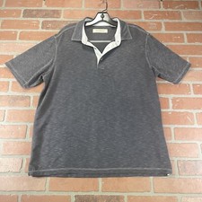 Tommy Bahama Polo Shirt Mens Large Gray Modal Blend Short Sleeve With Flaw